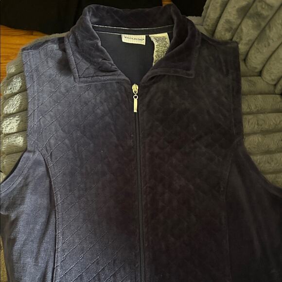 White Stag Dark Blue Quilted Vest with Pockets - Picture 2 of 5